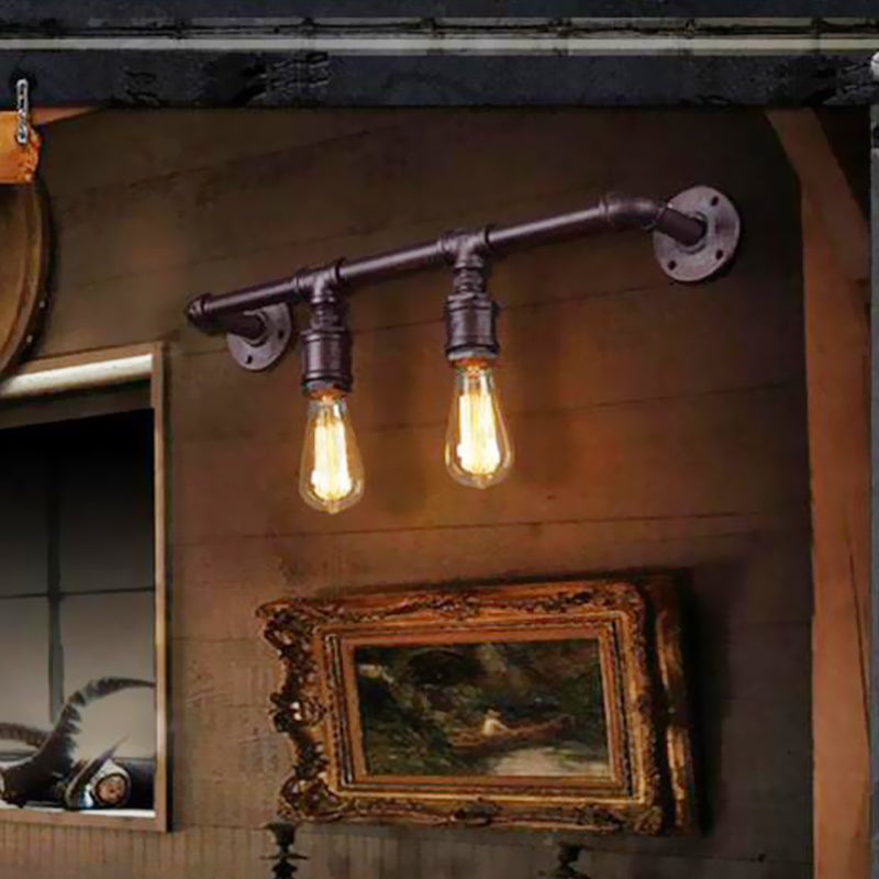 2/4 lichten Lineaire wandlamp Fixture Vintage Black Finish Metallic Wall Sconce Lamp voor bar
