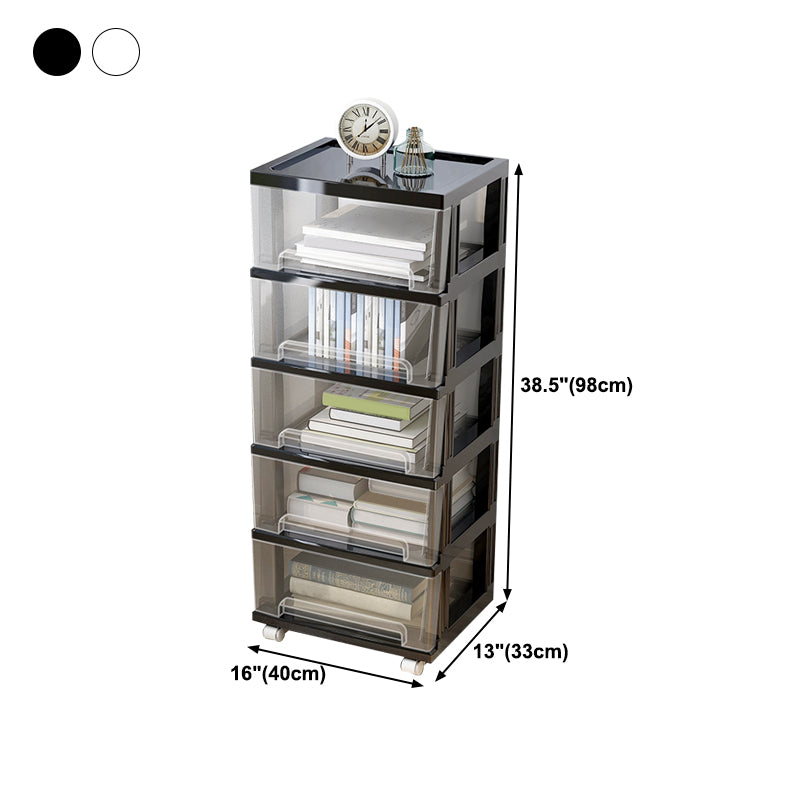 Modern Style Bookshelf Closed Back Plastic Bookcase for Home Office