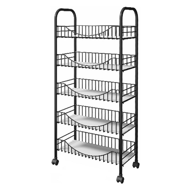 10.63"W Bookshelf Contemporary Style Bookcase with Casters for Home Office