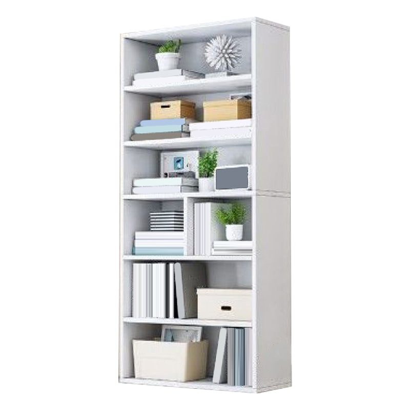 Modern Solid Bookcase Brown Rectangular Bookshelf for Living Room