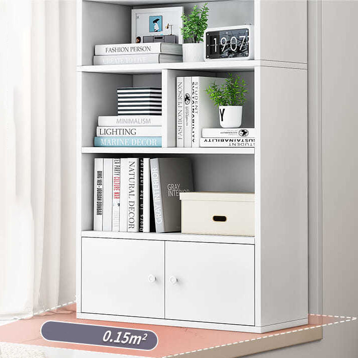 Modern Solid Bookcase Brown Rectangular Bookshelf for Living Room