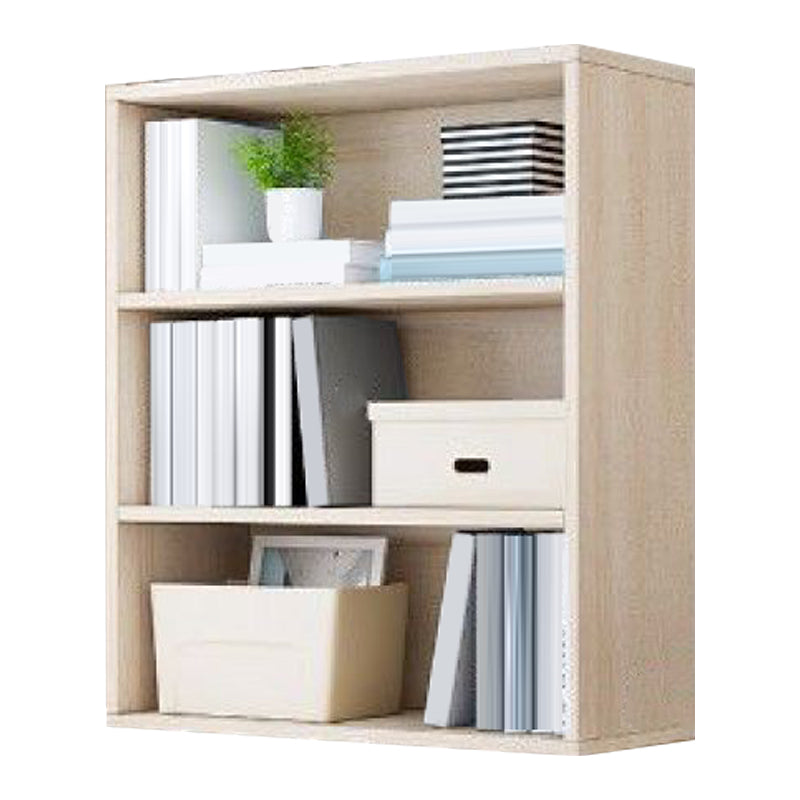 Modern Solid Bookcase Brown Rectangular Bookshelf for Living Room