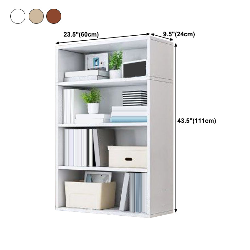 Modern Solid Bookcase Brown Rectangular Bookshelf for Living Room