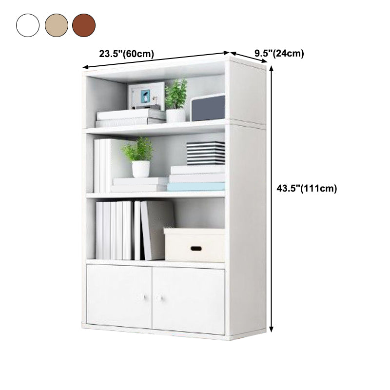 Modern Solid Bookcase Brown Rectangular Bookshelf for Living Room