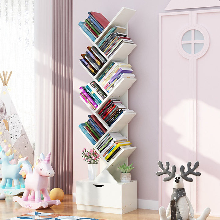 Contemporary Manufactured Wood Bookcase Closed Bookshelf for Study Room