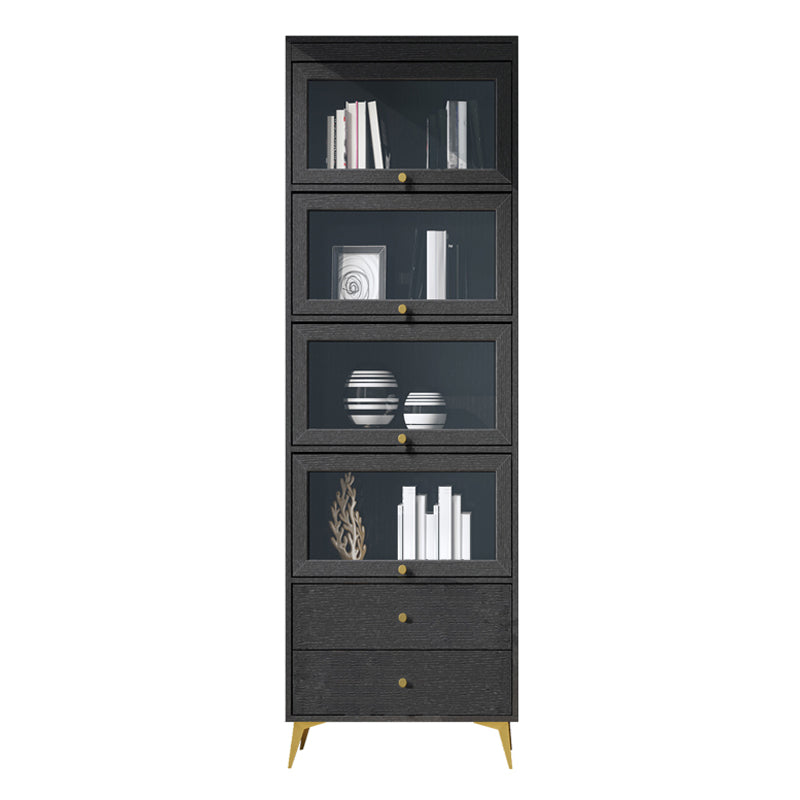 Modern Style Bookcase Standard Closed Back Wooden Bookshelf with Doors