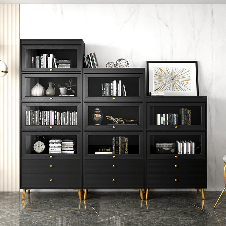 Modern Style Bookcase Standard Closed Back Wooden Bookshelf with Doors