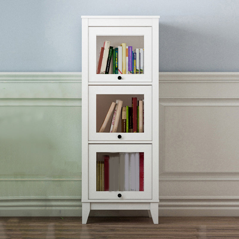 Manufactured Wood Bookcase Contemporary Standard Bookshelf with Glass Doors