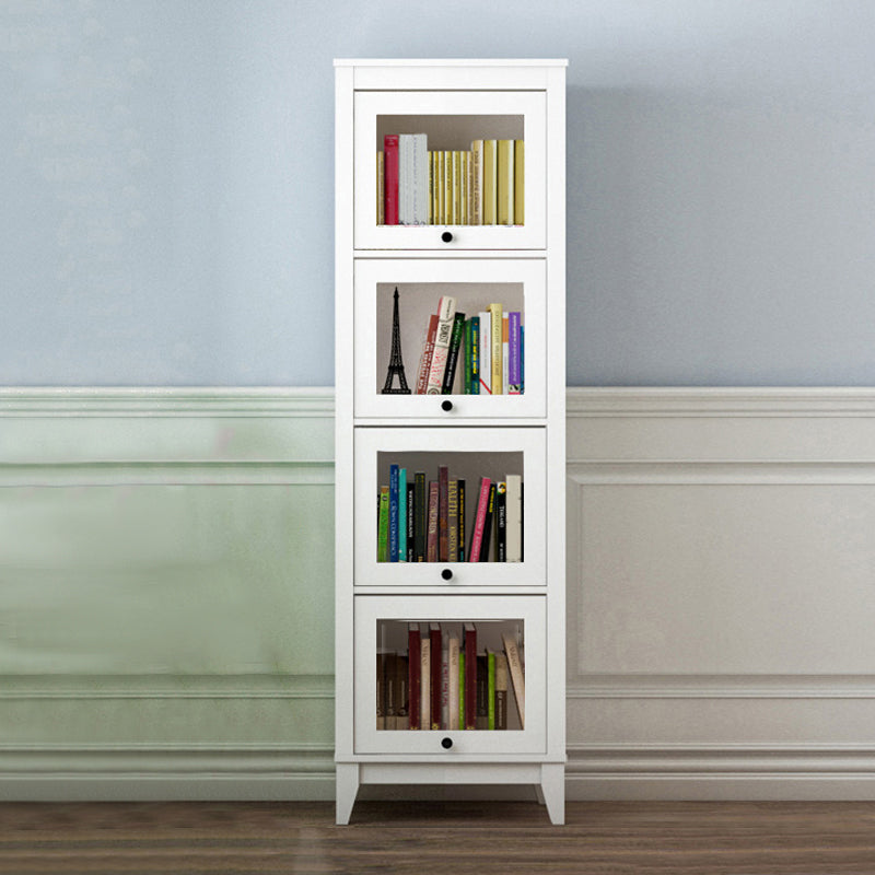 Manufactured Wood Bookcase Contemporary Standard Bookshelf with Glass Doors