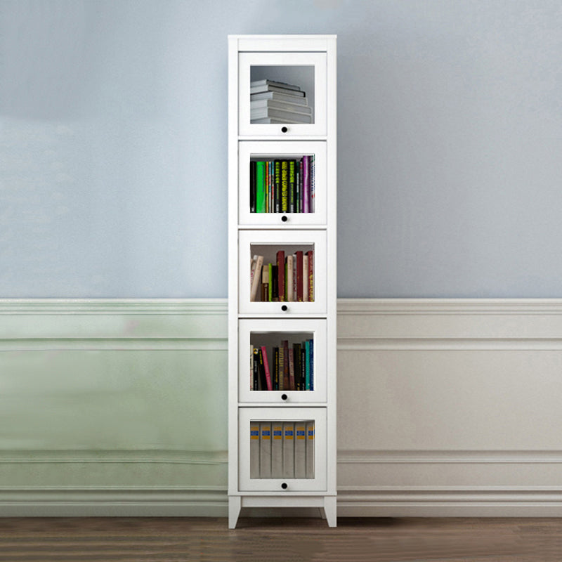 Manufactured Wood Bookcase Contemporary Standard Bookshelf with Glass Doors
