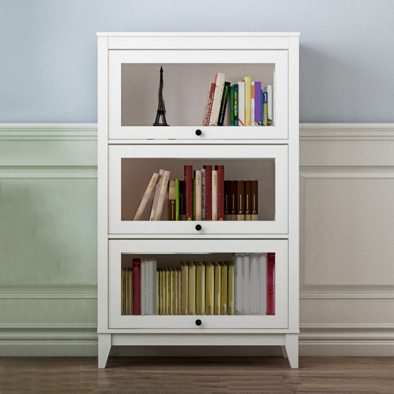 Manufactured Wood Bookcase Contemporary Standard Bookshelf with Glass Doors
