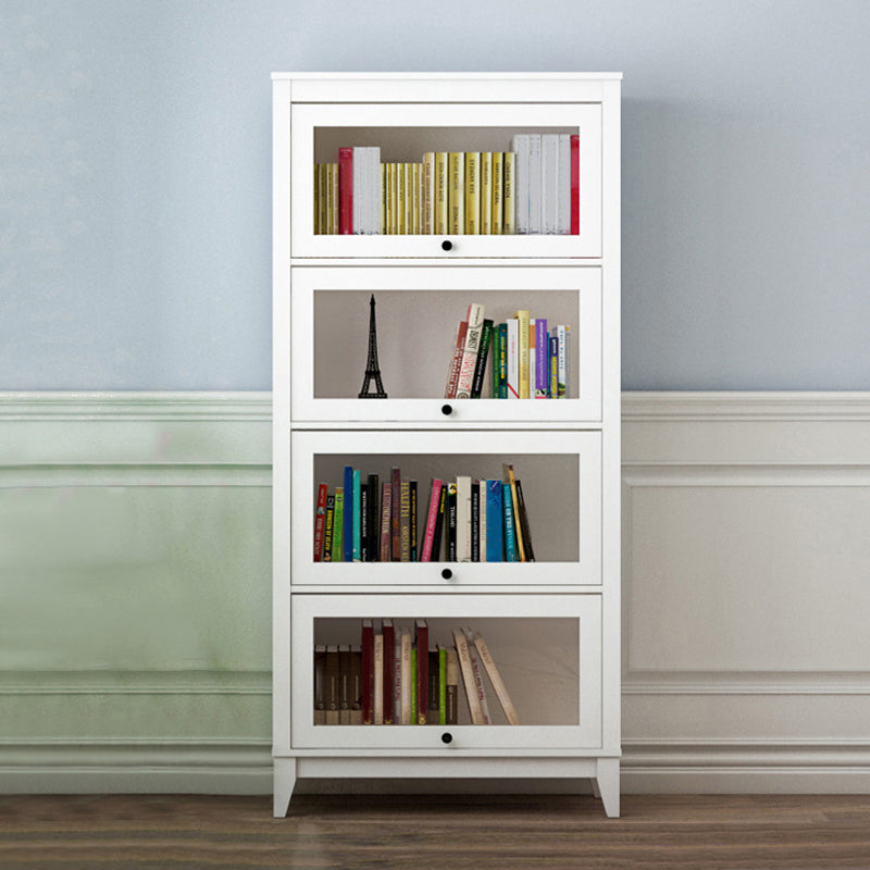 Manufactured Wood Bookcase Contemporary Standard Bookshelf with Glass Doors
