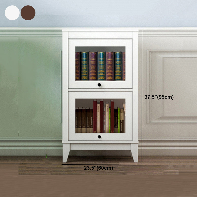 Manufactured Wood Bookcase Contemporary Standard Bookshelf with Glass Doors