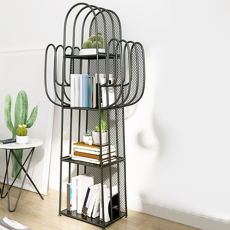 16.5"L Scandinavian Style Metal Bookshelf Closed Back Shelf Bookcase for Study Room