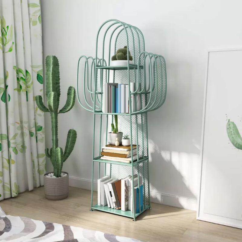 16.5"L Scandinavian Style Metal Bookshelf Closed Back Shelf Bookcase for Study Room