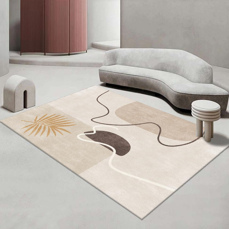 Tapis de couleur contrastée rose clair, tapis nordique en Polyester résistant aux taches pour la décoration de la maison
