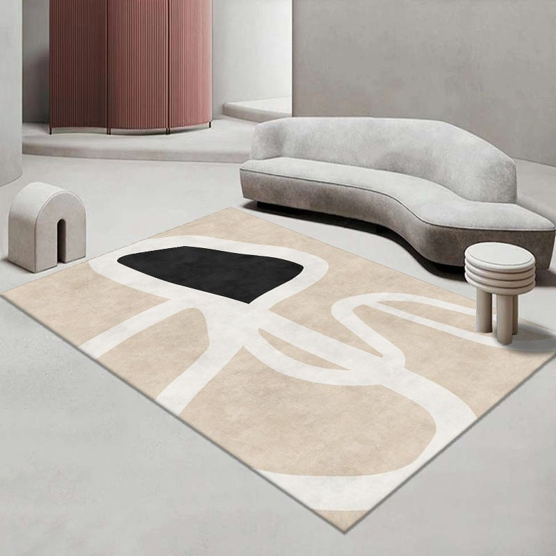 Gray Modern Carpet Polyester Color Piece Carpet Washable Carpet for Living Room