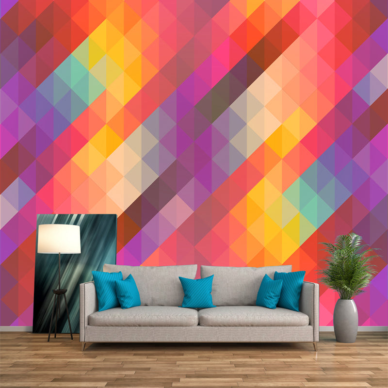 Photography Mildew Resistant Wallpaper Geometric Sitting Room Wall Mural