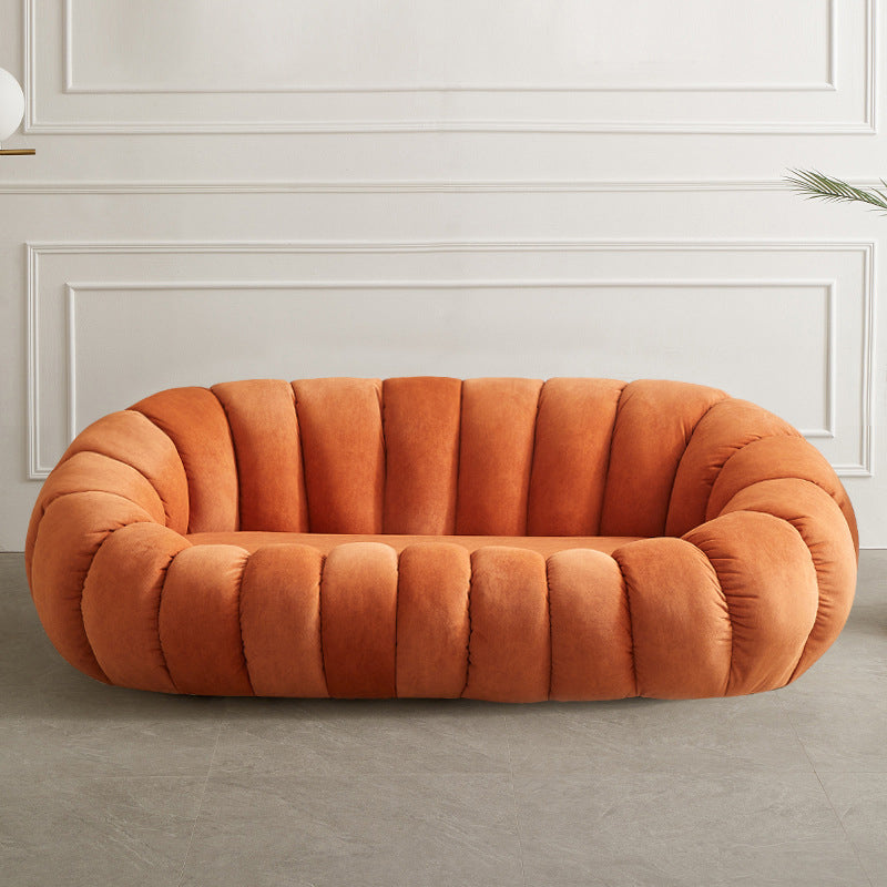 2 Seater 27.5"H Microfiber / Lamb Fleece Sloped Arm Sofa for Living Room