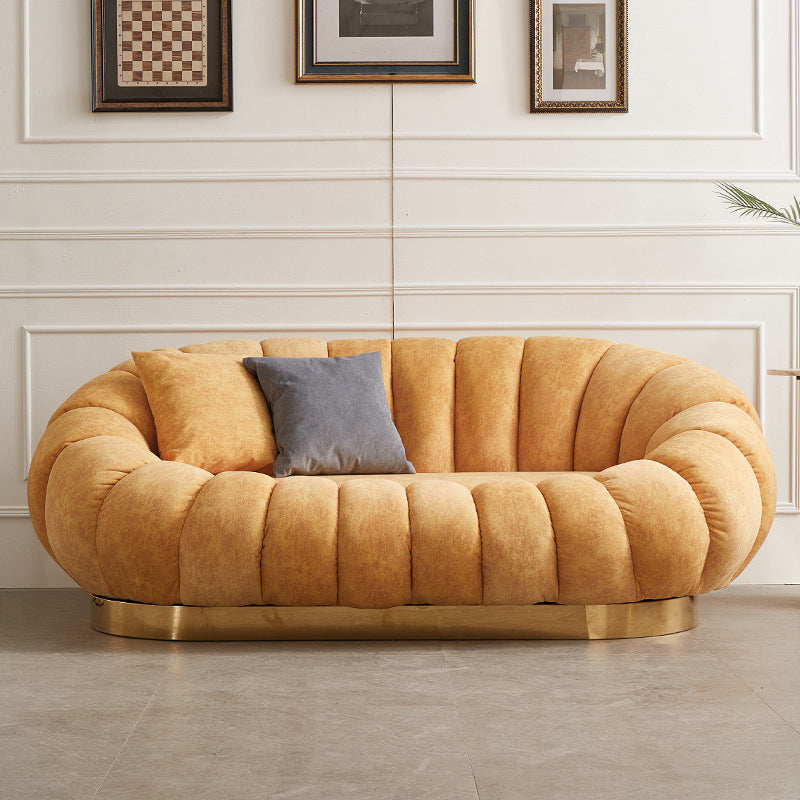 2 Seater 27.5"H Microfiber / Lamb Fleece Sloped Arm Sofa for Living Room