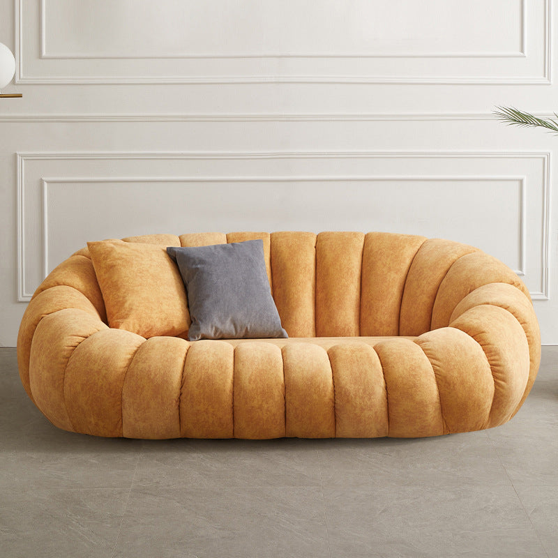 2 Seater 27.5"H Microfiber / Lamb Fleece Sloped Arm Sofa for Living Room