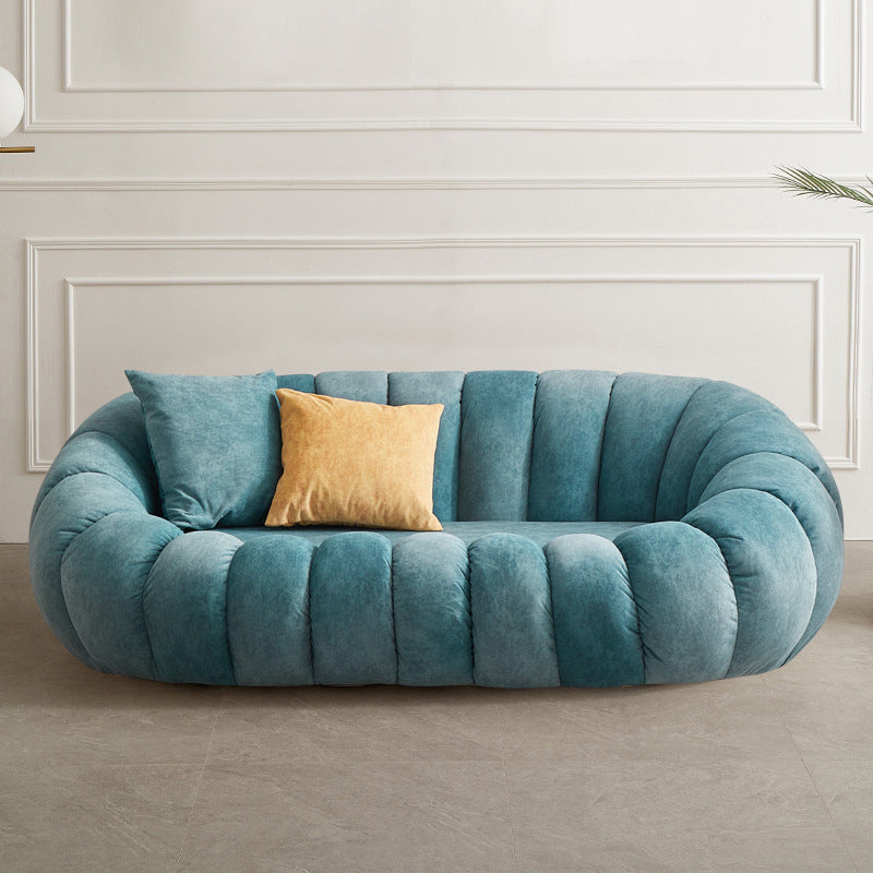 2 Seater 27.5"H Microfiber / Lamb Fleece Sloped Arm Sofa for Living Room