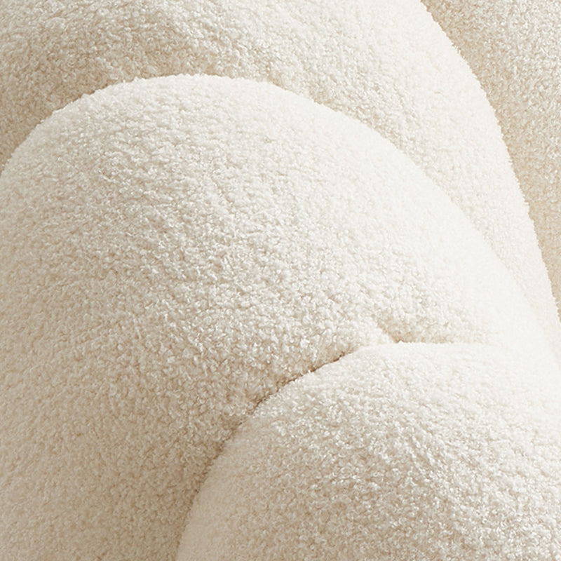 2 Seater 27.5"H Microfiber / Lamb Fleece Sloped Arm Sofa for Living Room