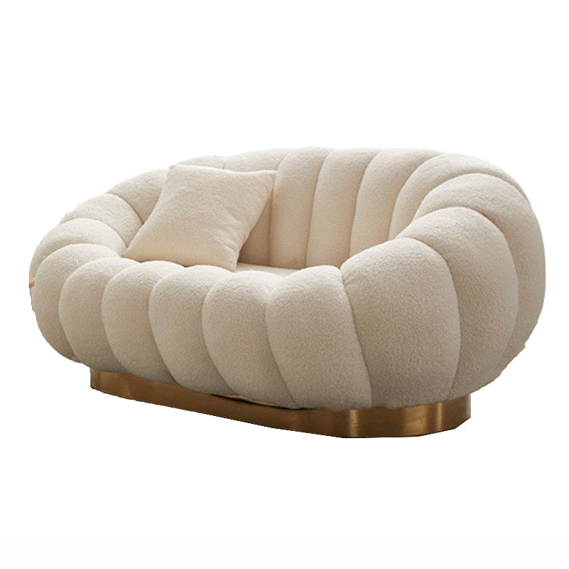 2 Seater 27.5"H Microfiber / Lamb Fleece Sloped Arm Sofa for Living Room