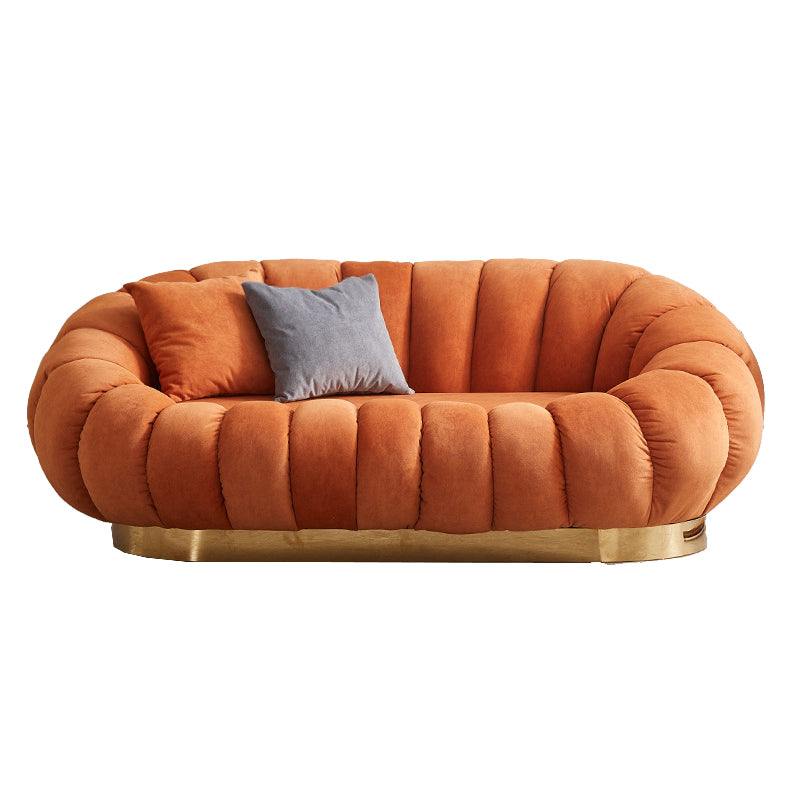 2 Seater 27.5"H Microfiber / Lamb Fleece Sloped Arm Sofa for Living Room