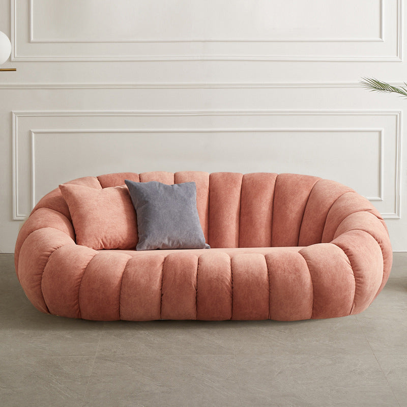 2 Seater 27.5"H Microfiber / Lamb Fleece Sloped Arm Sofa for Living Room