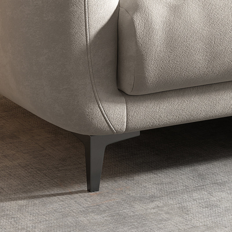 3 Seater 35.4"H Microsuede Solid Color Square Arm Sofa for Living Room