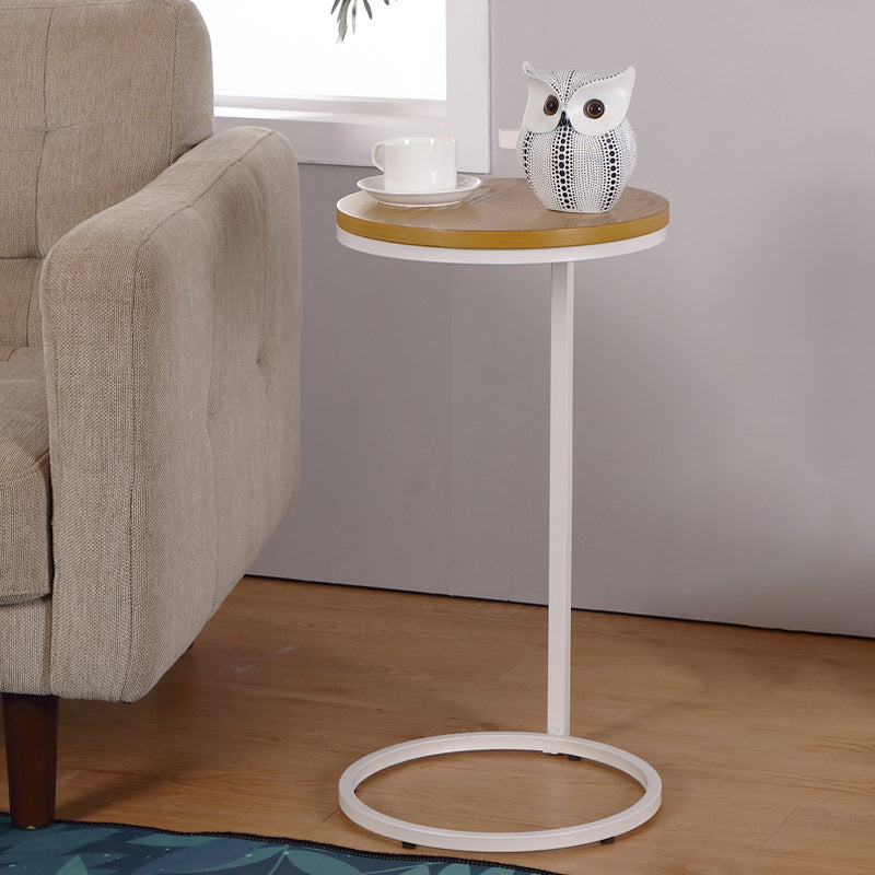 Frame Shaped Base Cocktail Table Multi-color Selection of Wood Material Round Coffee Table