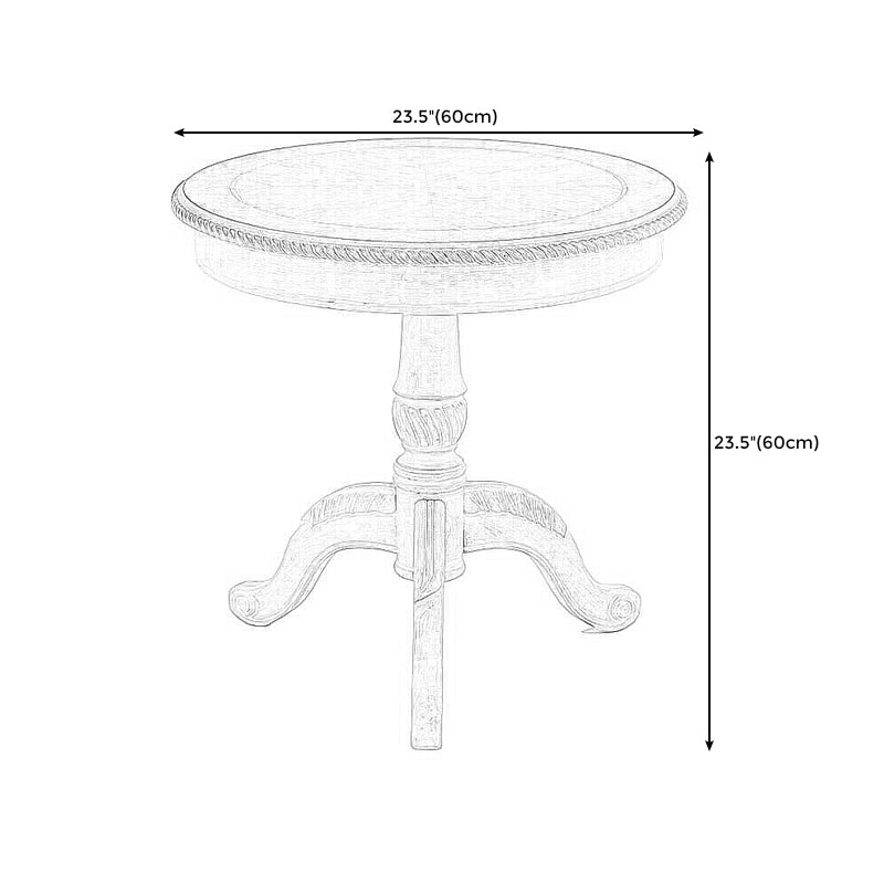 23.6"/28.3" Tall Pedestal End Table Natural/brown/black/white Round Wood Side End Table