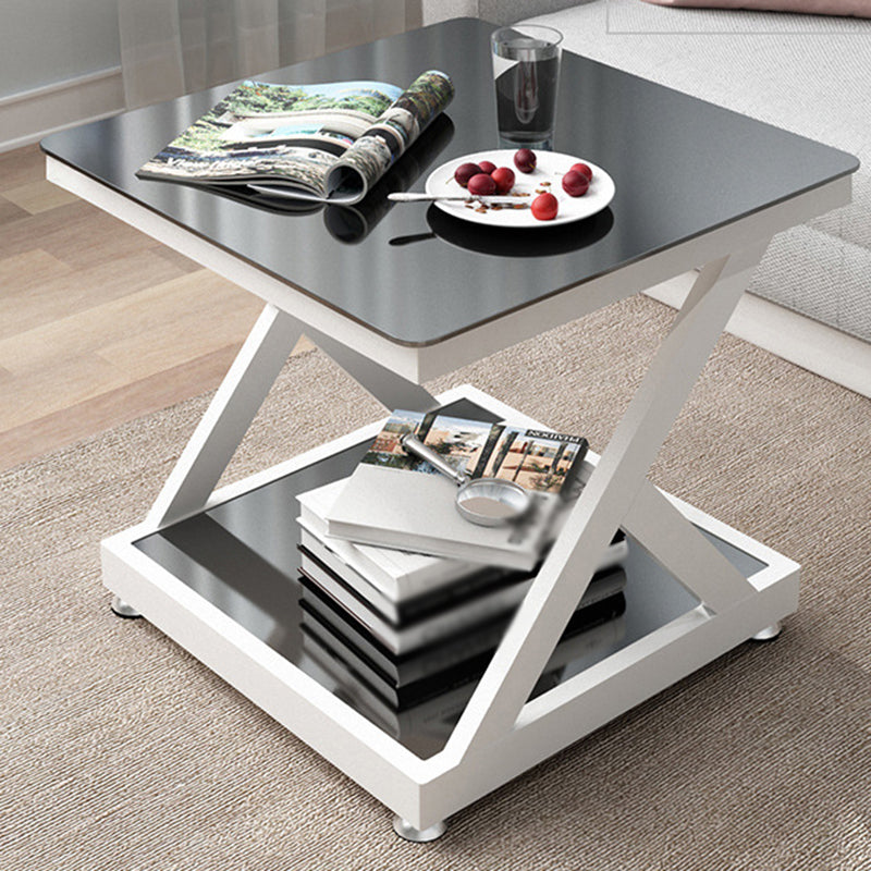 Contemporary  Abstract End Table  Side Table with Storage for Bedroom