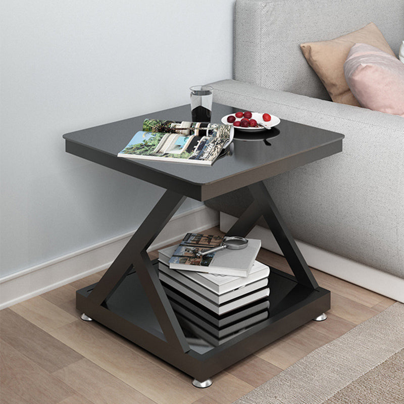 Contemporary  Abstract End Table  Side Table with Storage for Bedroom