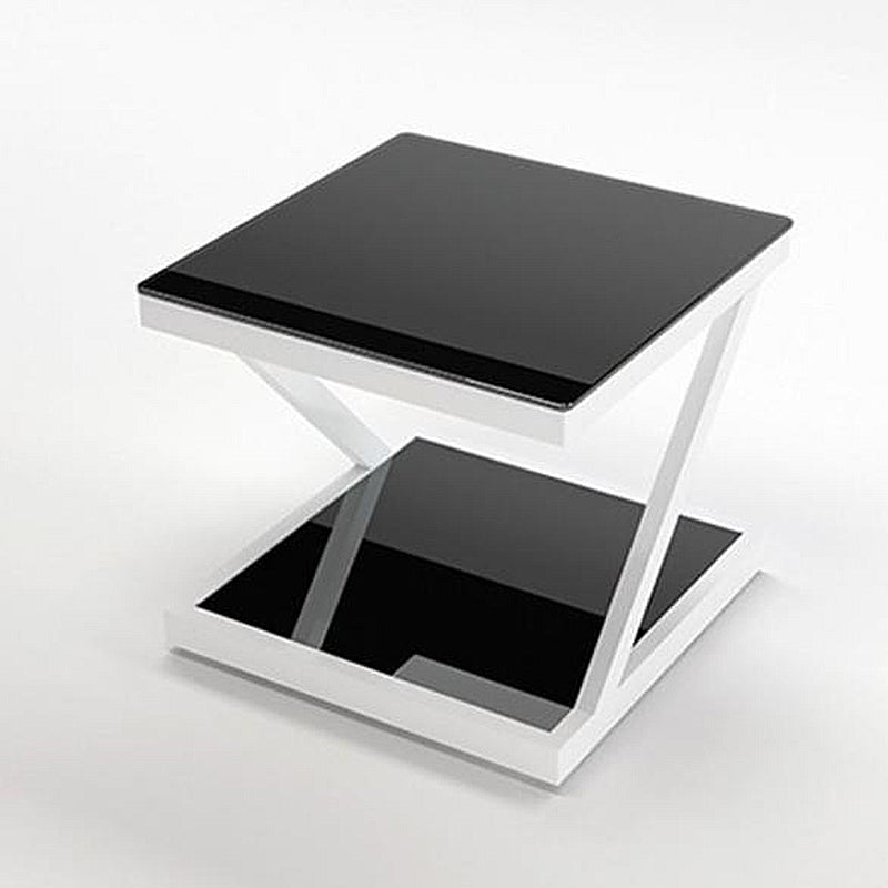 Contemporary  Abstract End Table  Side Table with Storage for Bedroom