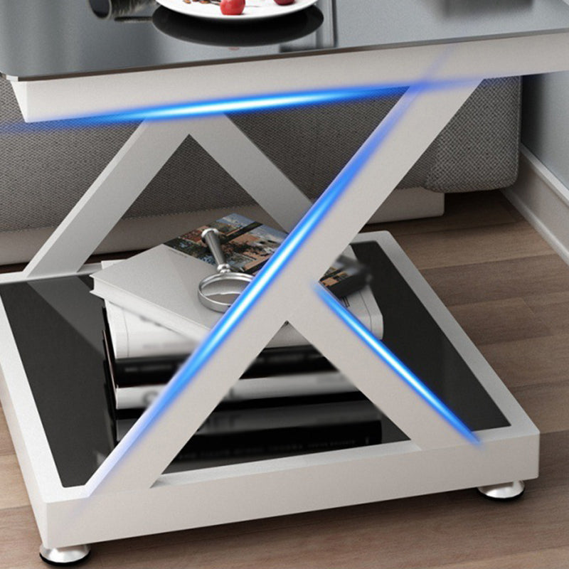Contemporary  Abstract End Table  Side Table with Storage for Bedroom