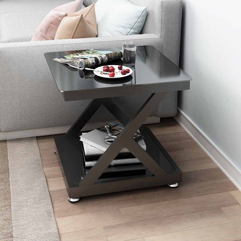 Contemporary  Abstract End Table  Side Table with Storage for Bedroom