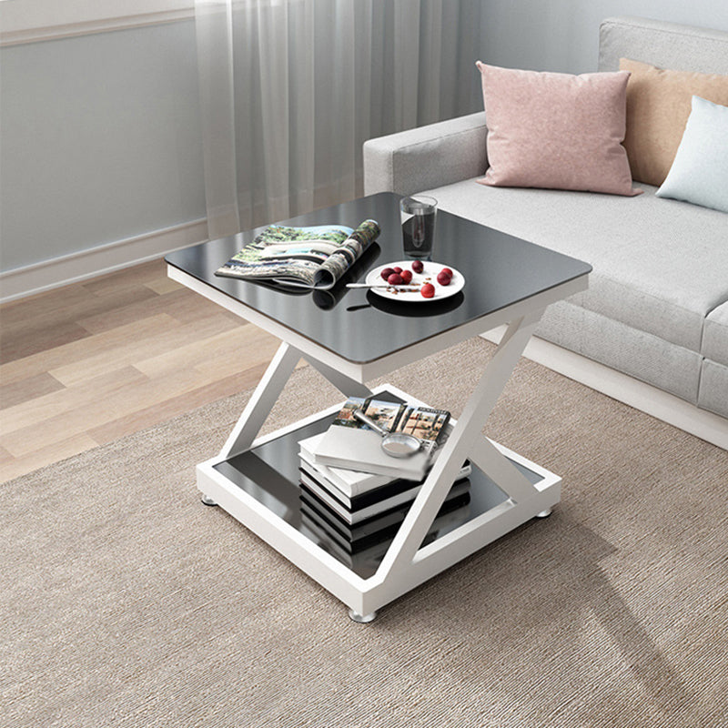 Contemporary  Abstract End Table  Side Table with Storage for Bedroom