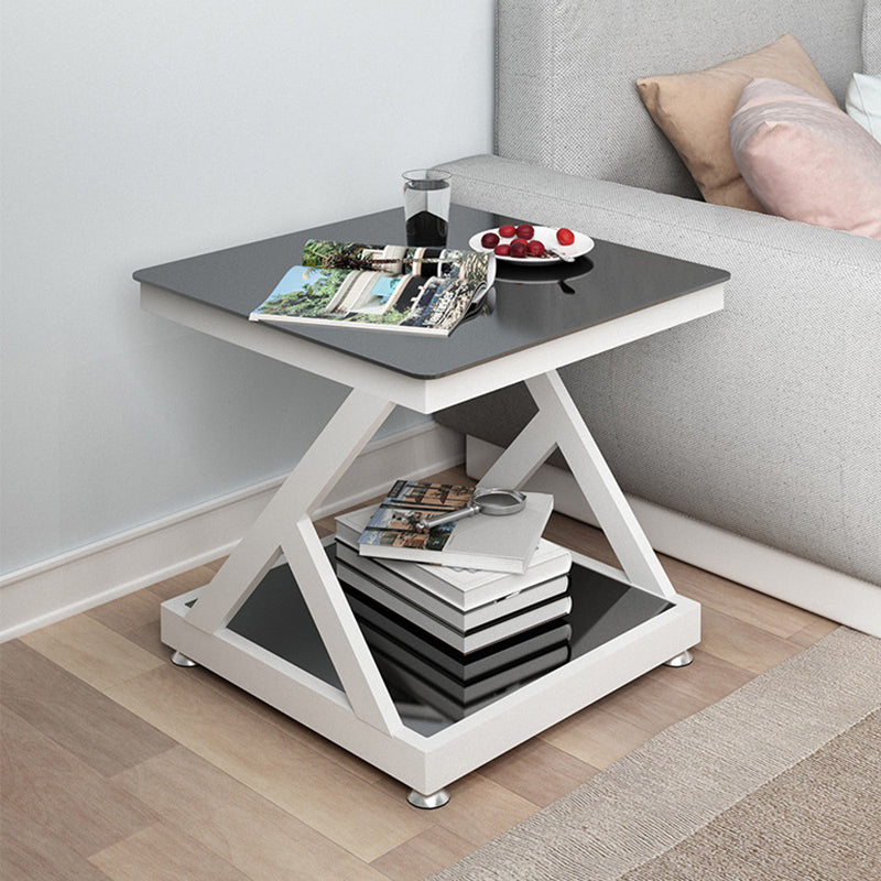 Contemporary  Abstract End Table  Side Table with Storage for Bedroom