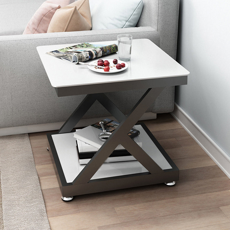 Contemporary  Abstract End Table  Side Table with Storage for Bedroom