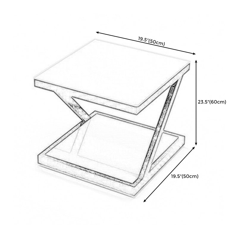 Contemporary  Abstract End Table  Side Table with Storage for Bedroom