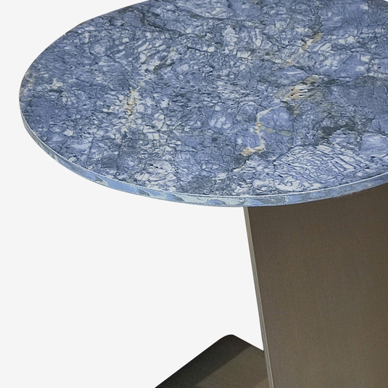 Contemporary C Round Stone Side Table, Dia 15.7"/17.7"/19.7"