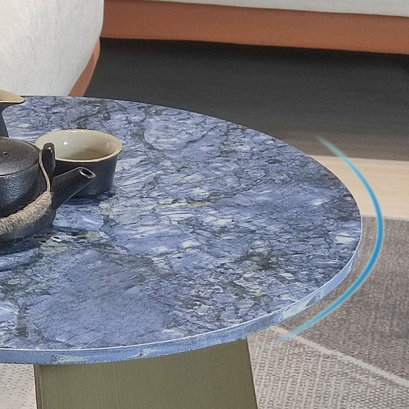 Contemporary C Round Stone Side Table, Dia 15.7"/17.7"/19.7"
