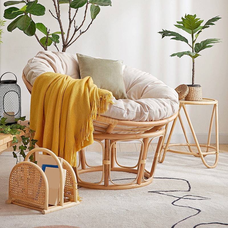 Linen Rattan Chair 27.5" H  Arms Included Chair for Living Room