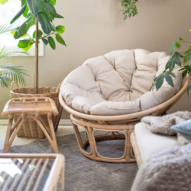 Linen Rattan Chair 27.5" H  Arms Included Chair for Living Room