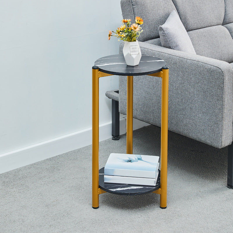 Modern Style Cocktail Table Artificial Wood White/black/brown Round Coffee Table