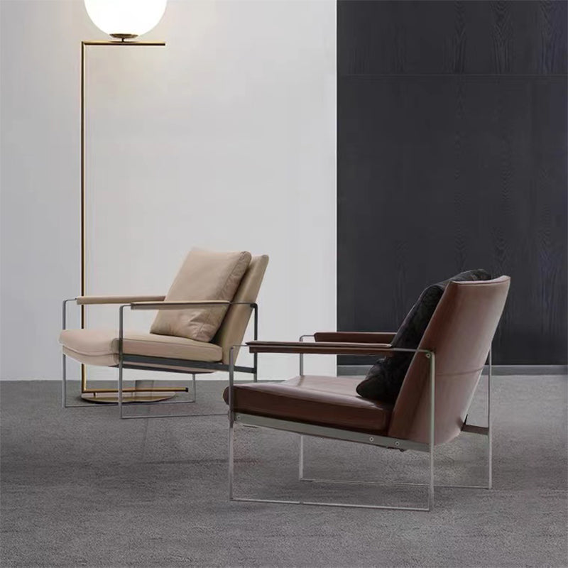 Faux Leather Arm Chair 28.74" L x 31.88" W x 29.13" H Accent Armchair for Living Room