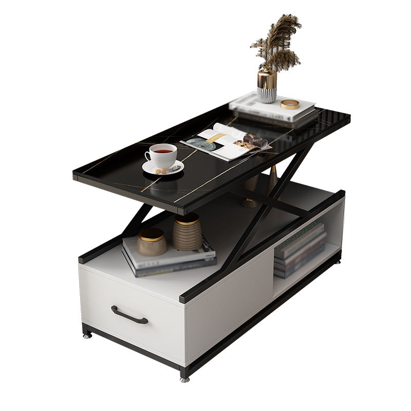 22.44" H Modern Rectangular End Table 1-Drawer Side Table with Shelves