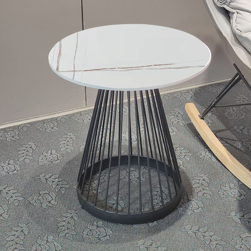 Modern Round Stone End Table Dia 17.7"/19.7" Frame Side Table